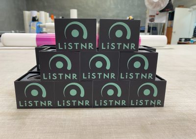 LiSTNR microphone cubes - Mic Logo Branding