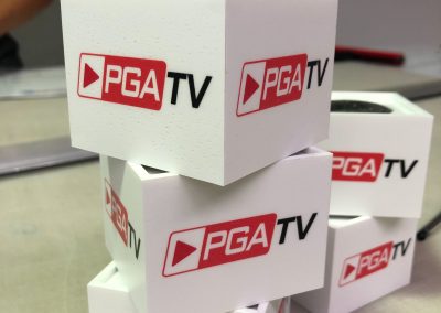 PGA TV microphone cubes - Mic Logo Branding