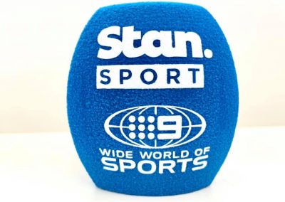 Stan Sport Wide World of Sport microphone windshields - Mic Logo Branding