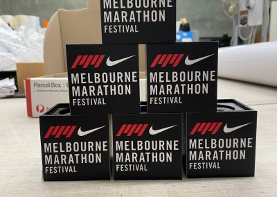 Nike Melbourne Marathon Festival microphone cubes - Mic Logo Branding
