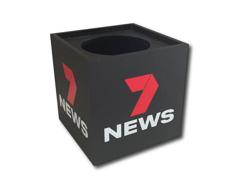 7-News Microphone Cube-Mic Logo Branding
