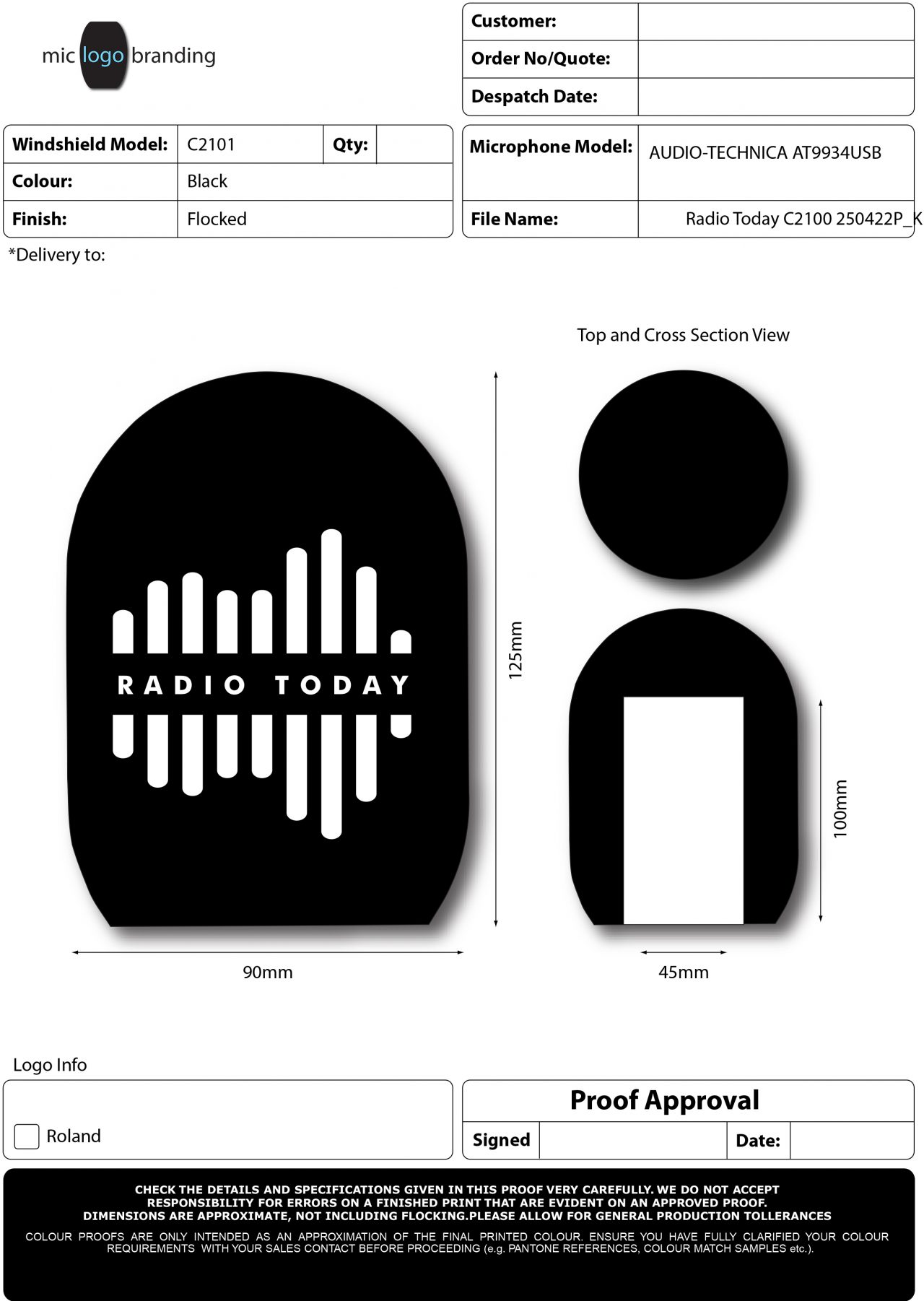 Order Process Mic Logo Branding Cubes, Flags, Windshields & Foams