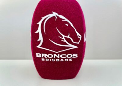 custom microphone cover for Brisbane Broncos