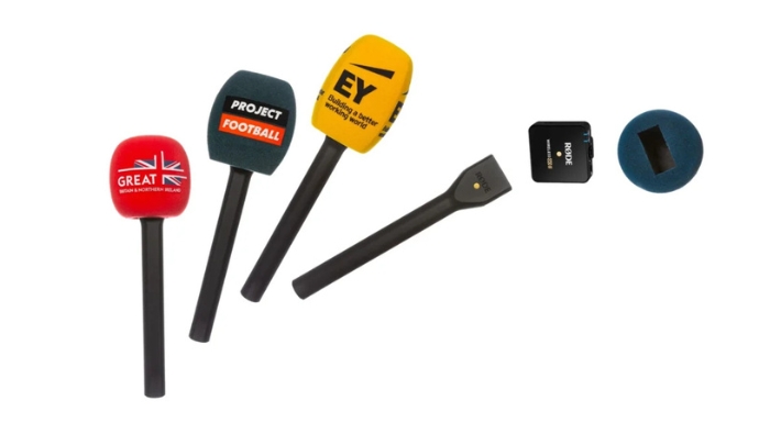 image of microphones with custom windshields for Rode Go