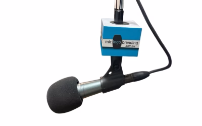 Standard mic cubes on mounted studio and podcast microphones